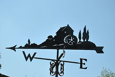 Watermill weather vane